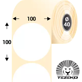 100 mm x 100 mm Papírové Kotoučové etikety Bílý ( 500 etikety/kotúč )