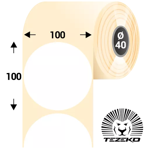 100 mm x 100 mm Papírové Kotoučové etikety Bílý ( 500 etikety/kotúč )
