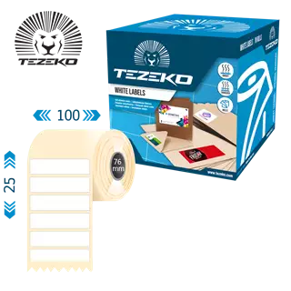 100 mm x 25 mm Plastové Kotoučové etikety Bílý ( 5000 etikety/kotúč )