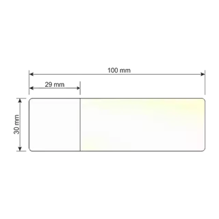 100 mm x 30 mm Plastové Kotoučové etikety Transparentní ( 500 etikety/kotúč )