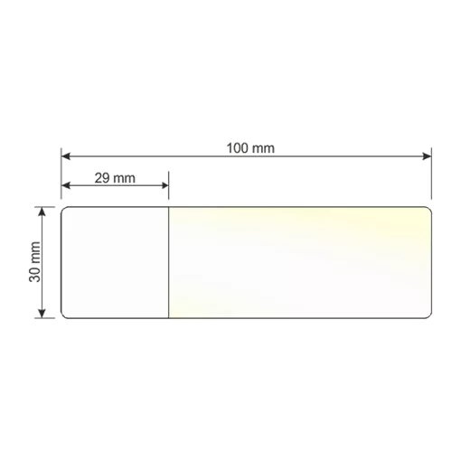 100 mm x 30 mm Plastové Kotoučové etikety Transparentní ( 500 etikety/kotúč )