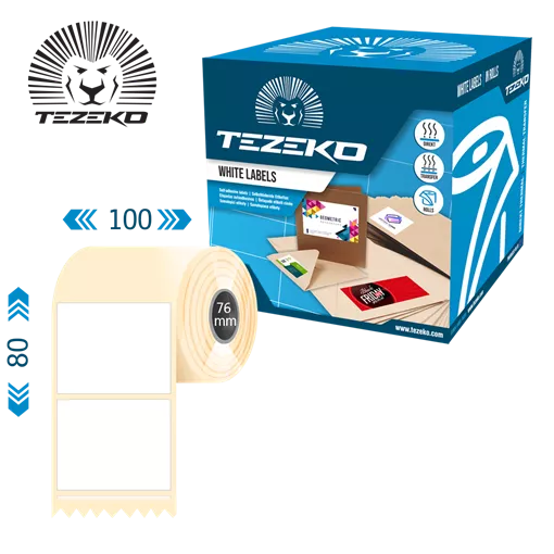 100 mm x 80 mm Plastové Kotoučové etikety Bílý ( 2400 etikety/kotúč )
