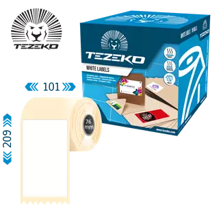 101.6 mm x 209.55 mm Direct thermal Kotoučové etikety Bílý ( 300 etikety/kotúč )