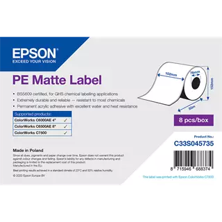 102 mm Plastové Kontinuální spotřební materiál Epson Bílý ( 55 m )