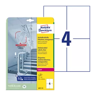 105 mm x 148 mm Plastové A4 print etiketa Avery Zweckform Bílý ( 10 hárkov/balenie )