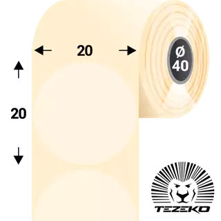 20 mm x 20 mm Plastové Kotoučové etikety Transparentní ( 2000 etikety/kotúč )