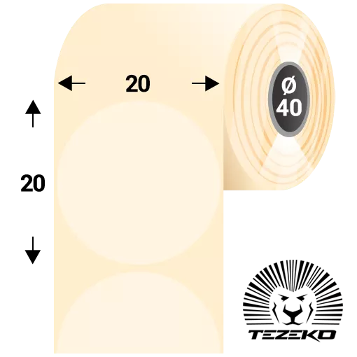 20 mm x 20 mm Plastové Kotoučové etikety Transparentní ( 2000 etikety/kotúč )