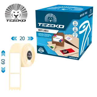 20 mm x 60 mm Direct thermal Kotoučové etikety Bílý ( 1000 etikety/kotúč )