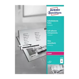 210 mm x 297 mm Plastové A4 print etiketa Avery Zweckform Transparentní ( 100 hárkov/balenie )