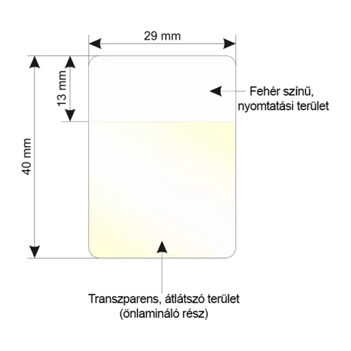 29 mm x 40 mm Plastové Kotoučové etikety Transparentní ( 1250 etikety/kotúč )