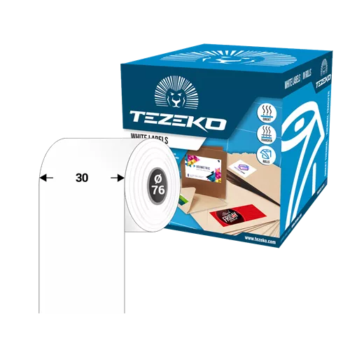 30 mm Textilní Kontinuální spotřební materiál Tezeko Bílý ( 200 m )