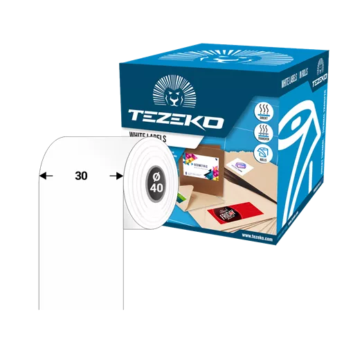 30 mm Textilní Kontinuální spotřební materiál Tezeko Bílý ( 50 m )