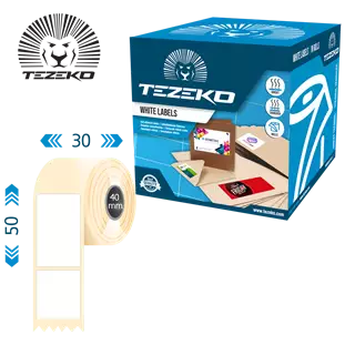 30 mm x 50 mm Direct thermal Kotoučové etikety Bílý ( 500 etikety/kotúč )
