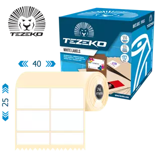 40 mm x 25 mm Direct thermal Kotoučové etikety Bílý ( 10000 etikety/kotúč )