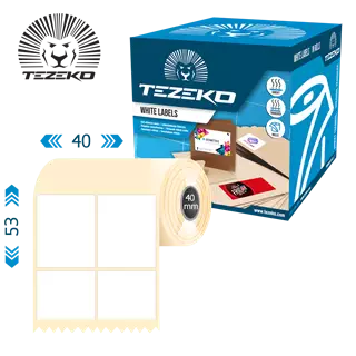 40 mm x 53 mm Direct thermal Kotoučové etikety Bílý ( 8000 etikety/kotúč )