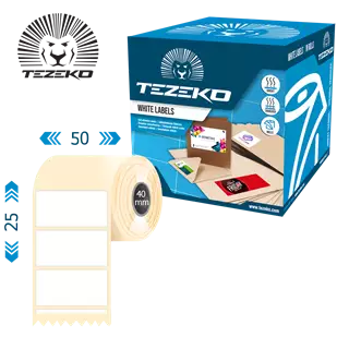 50 mm x 25 mm Direct thermal Kotoučové etikety Bílý ( 2500 etikety/kotúč )