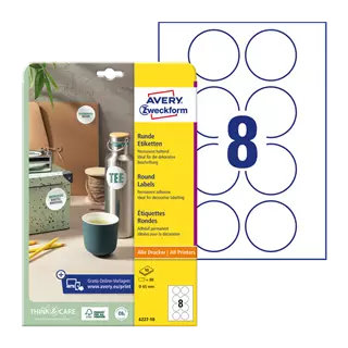 65 mm x 65 mm Papírové A4 print etiketa Avery Zweckform Bílý ( 10 hárkov/balenie )