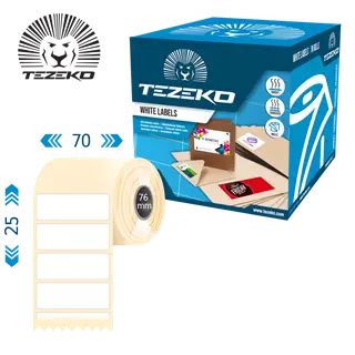 70 mm x 25 mm Direct thermal Kotoučové etikety Bílý ( 6000 etikety/kotúč )