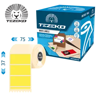 75 mm x 37 mm Direct thermal Kotoučové etikety Žlutá ( 1000 etikety/kotúč )