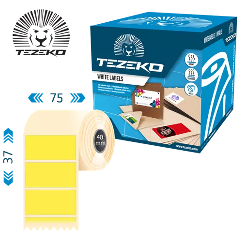 75 mm x 37 mm Direct thermal Kotoučové etikety Žlutá ( 1000 etikety/kotúč )
