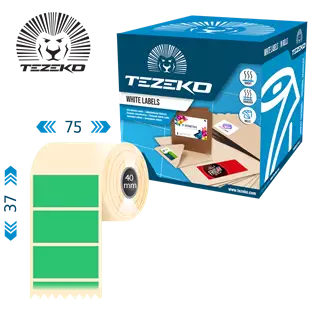 75 mm x 37 mm Direct thermal Kotoučové etikety Zelená ( 1000 etikety/kotúč ) 75 mm x 37 mm Direct thermal Kotoučové etikety Zelená ( 1000 etikety/kotúč ) T0750003700-019
