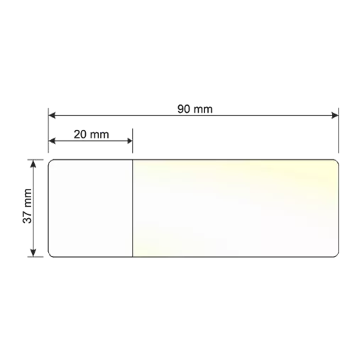 90 mm x 37 mm Plastové Kotoučové etikety Transparentní ( 1000 etikety/kotúč )