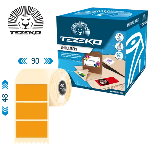 90 mm x 48 mm Direct thermal Kotoučové etikety Oranžová ( 800 etikety/kotúč )