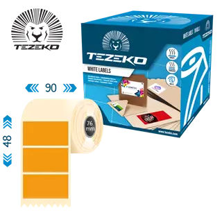 90 mm x 48 mm Direct thermal Kotoučové etikety Oranžová ( 800 etikety/kotúč )