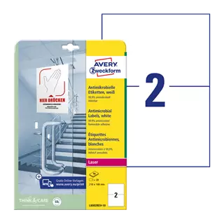 99.1 mm x 67.7 mm Plastové A4 print etiketa Avery Zweckform Bílý ( 10 hárkov/balenie )
