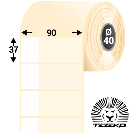 90 mm x 37 mm Plastové Kotoučové etikety Transparentní ( 1000 etikety/kotúč )
