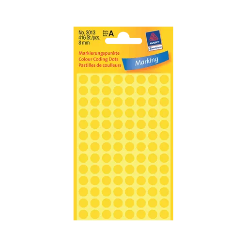 8 mm x 8 mm Papírové A4 print etiketa Avery Zweckform Žlutá ( 4 hárkov/balenie )