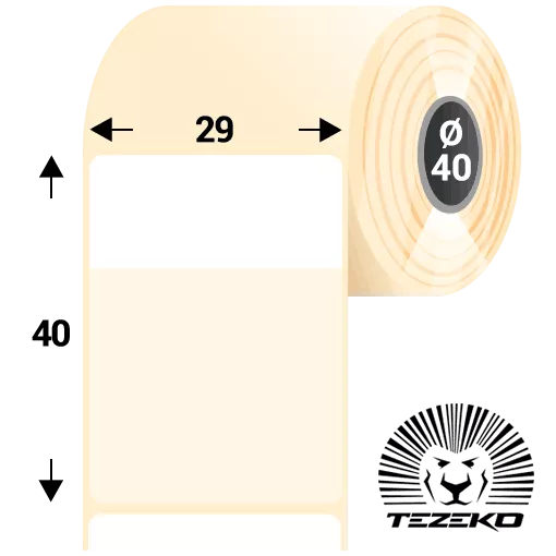 29 mm x 40 mm Plastové Kotoučové etikety Transparentní ( 1250 etikety/kotúč )