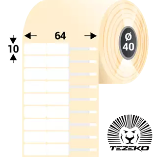 64 mm x 10 mm Plastové Kotoučové etikety Bílý ( 3500 etikety/kotúč )