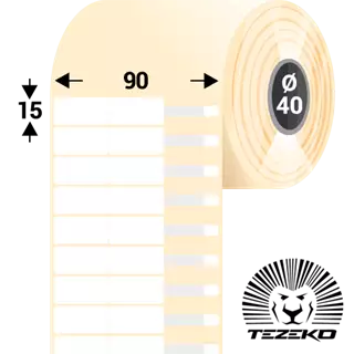 90 mm x 15 mm Plastové Kotoučové etikety Bílý ( 4300 etikety/kotúč )