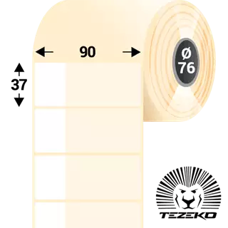 90 mm x 37 mm Plastové Kotoučové etikety Transparentní ( 3000 etikety/kotúč )