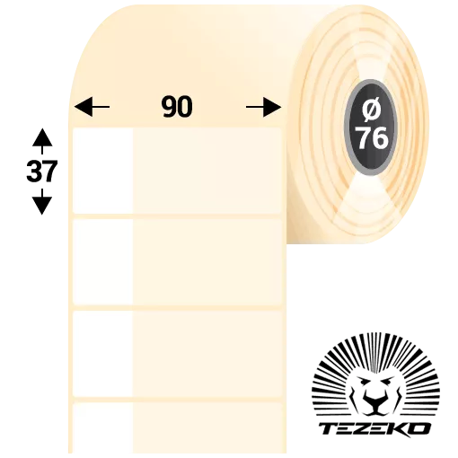 90 mm x 37 mm Plastové Kotoučové etikety Transparentní ( 3000 etikety/kotúč )