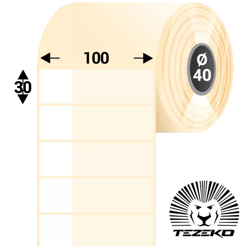 100 mm x 30 mm Plastové Kotoučové etikety Transparentní ( 500 etikety/kotúč )